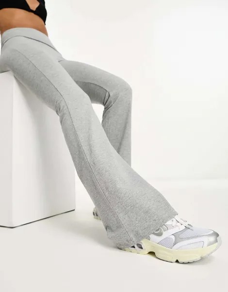 Хлопок: Серые брюки на голенище Cotton:On