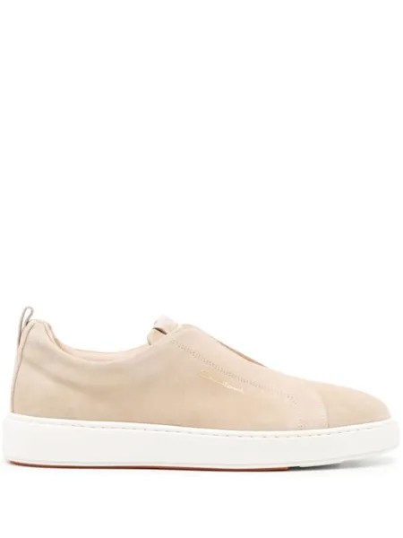 Santoni кроссовки с логотипом, нейтральный цвет