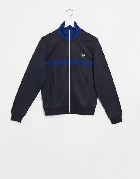 Темно-синяя олимпийка со вставкой на груди Fred Perry-Темно-синий