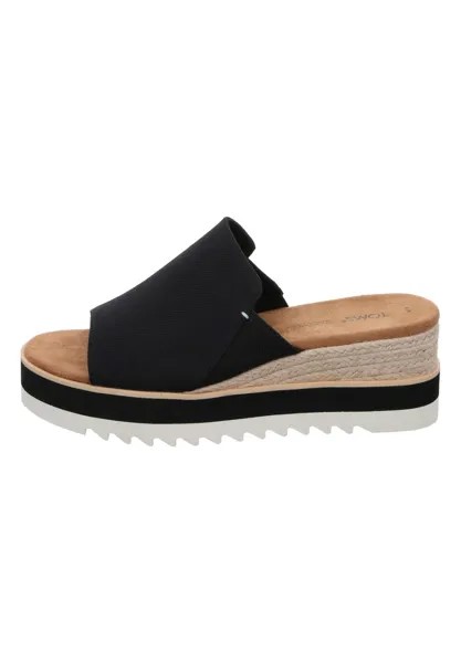 Высокие шлепанцы TOMS DAMEN PANTOLETTEN, цвет black