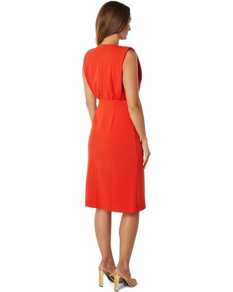 Платье Donna Morgan Scuba Crepe Sleeveless Midi Dress, цвет Aurora Red