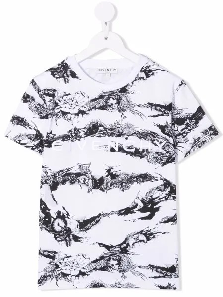Givenchy Kids футболка с абстрактным принтом