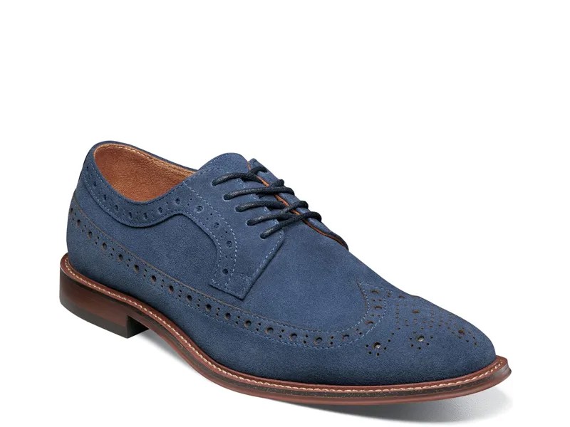 Туфли-оксфорды замшевые Stacy Adams Marligan Wingtip, темно-синий