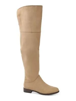 XOXO Женские бежевые ботинки Tristen на блочном каблуке с круглым носком и заклепками на молнии, размер 9 м