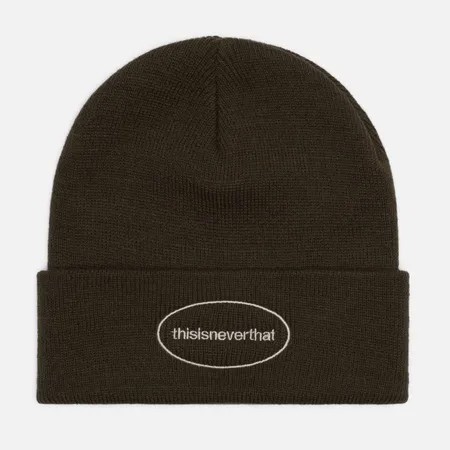 Шапка thisisneverthat E/T-Logo Beanie, цвет оливковый