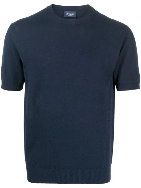 Drumohr crew-neck short-sleeve jumper, синий