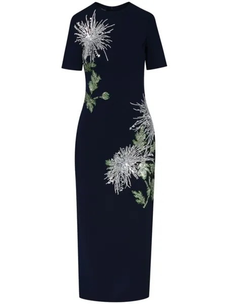Oscar de la Renta платье Dandelion Crystal, синий