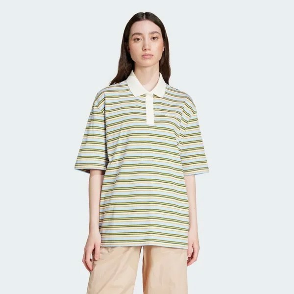 Поло Adidas '80S Oversized Striped Polo Shirt, цвет Multicolor/Clear Sky