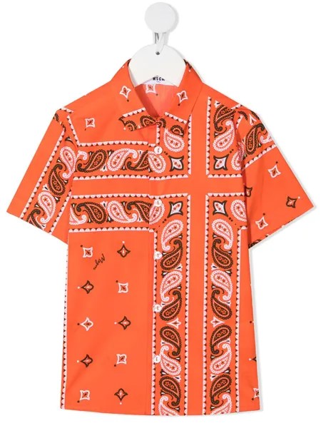 MSGM Kids рубашка с короткими рукавами и принтом пейсли