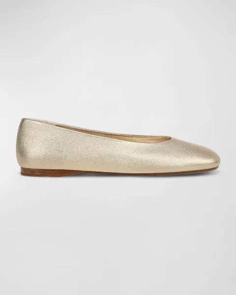 Балетки Leah Modern с эффектом металлик Vince, цвет Champagne Gold Leather