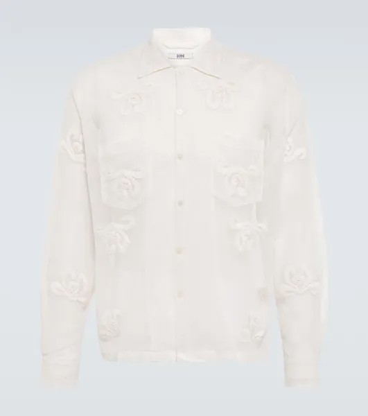 Рубашка Savoy из хлопка с лентой Bode, белый