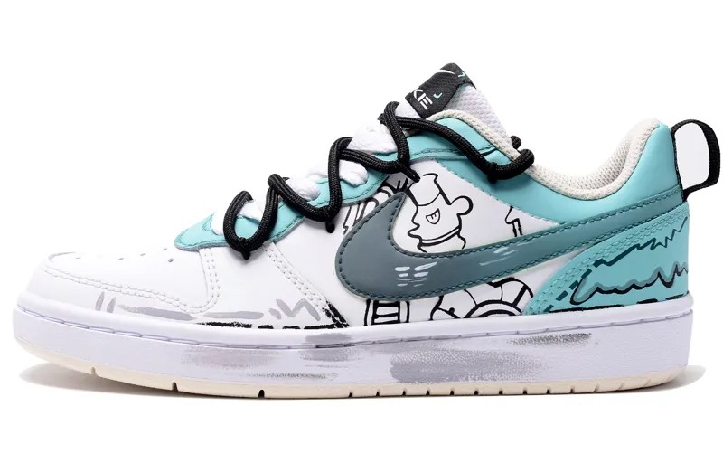 Кроссовки Nike Court Borough Skateboarding Shoes Women's Low-top White/green, светло-зеленый