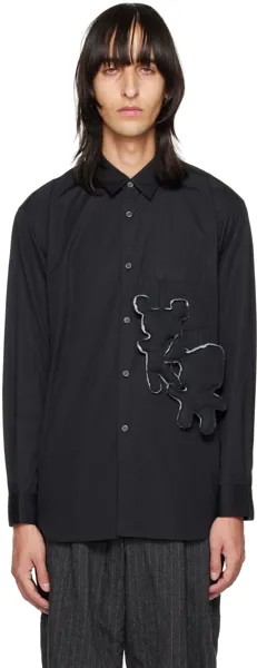 Черная рубашка с графичной аппликацией Comme des Garçons Shirt