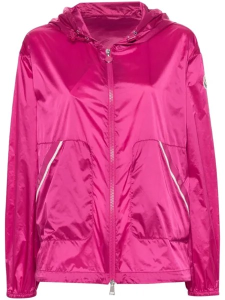 Moncler куртка с капюшоном и логотипом, розовый