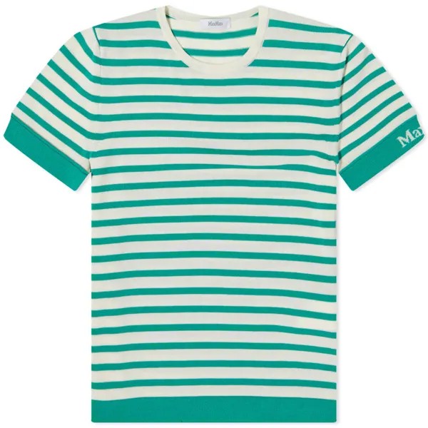 Футболка Max Mara Limone Striped Logo Tee