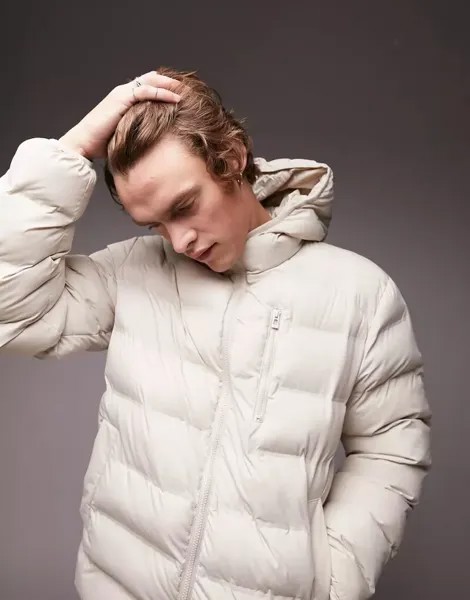 Белая куртка-бомбер с капюшоном Topman