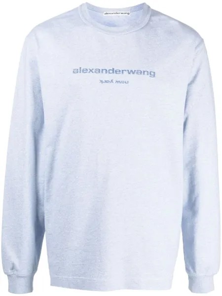 Alexander Wang футболка с логотипом, синий