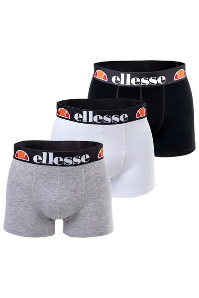 Боксеры с логотипом на поясе - 3 пары Ellesse, черный