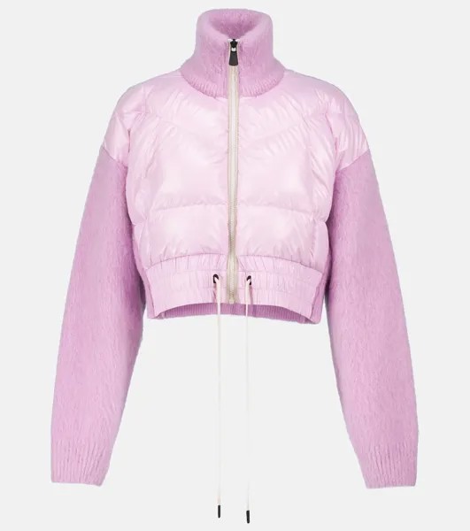 Трикотажный кардиган из смесовой шерсти альпаки Moncler Grenoble, розовый
