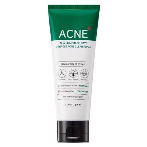 Some By Mi Очищающая пенка AHA-BHA-PHA 30 days miracle acne clear foam, 100 мл
