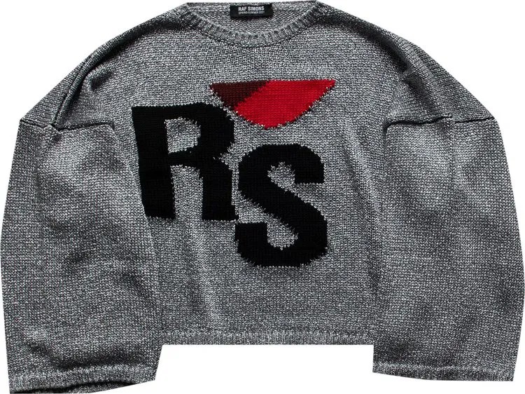 Свитер Raf Simons Short Oversized Rs Sweater 'Silver', серебряный