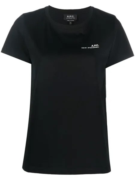 A.P.C. футболка с логотипом, черный