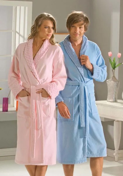Банный халат HOBBY HOME COLLECTION Angora Цвет: Голубой (L)