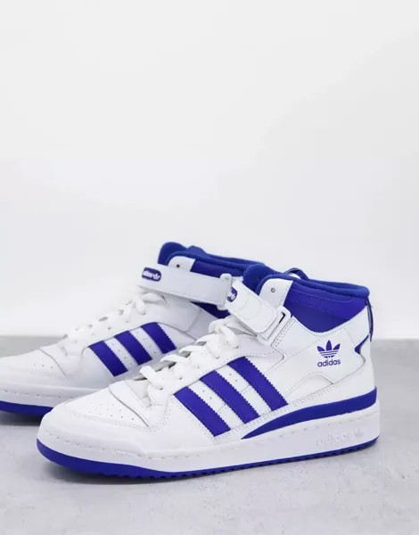 Бело-синие кроссовки adidas Originals Forum Mid