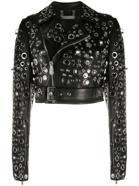 Philipp Plein куртка с люверсами, черный