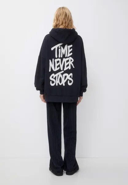 Толстовка CONTRAST SLOGAN PULL&BEAR, цвет black