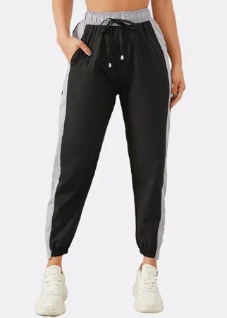 Полосатый принт Drawstring Pocket Sport Casual Брюки для Женское