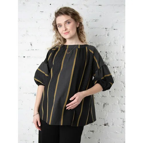 Блуза Мамуля Красотуля, размер 52-54, черный