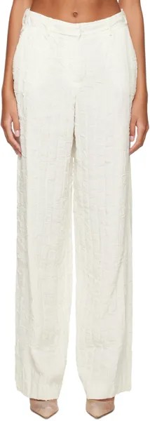 Белые мятые брюки Nina Ricci