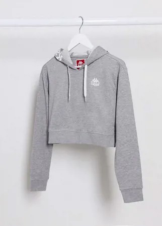 Худи серого цвета короткого кроя Kappa-Серый