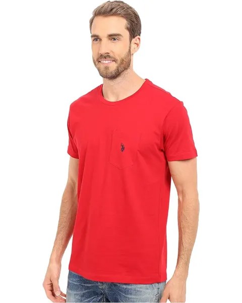 Футболка U.S. POLO ASSN. Solid Crew Neck Pocket T-Shirt, цвет Engine Red