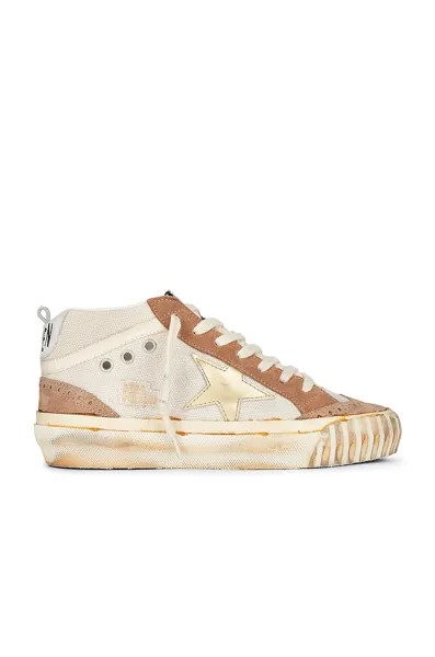 Кроссовки Golden Goose Mid Star, цвет Natural White, Tobacco, Golden, Cream, & Optic White