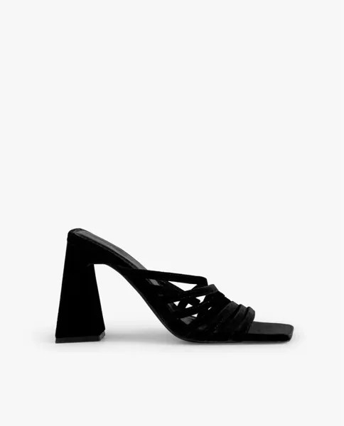 Женские черные босоножки на каблуке с квадратным каблуком Mim, черный