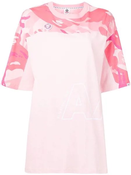 AAPE BY *A BATHING APE® футболка с камуфляжным принтом и нашивкой-логотипом