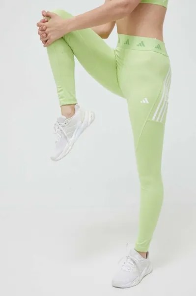 Леггинсы для тренировок Techfit Hyperglam adidas, зеленый