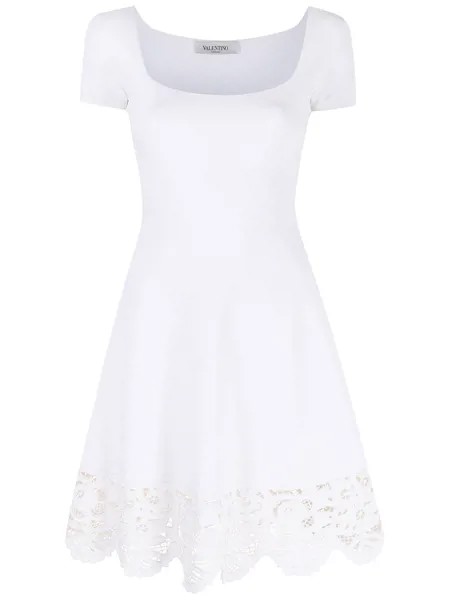 Valentino Pre-Owned платье с короткими рукавами и фестонами