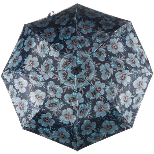 Мини-зонт Mellizos, автомат, 3 сложения, 8 спиц, для женщин, синий