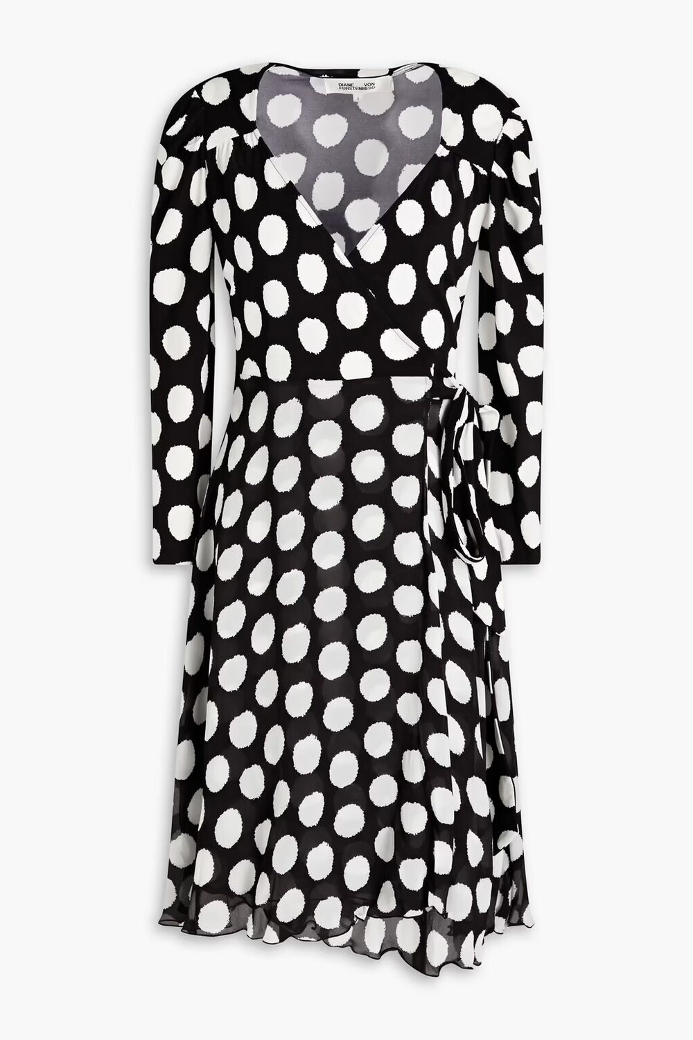 Платье из жоржетта и эластичного крепа с принтом Jewel Diane Von Furstenberg, черный