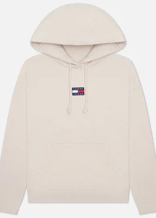 Женская толстовка Tommy Jeans Tommy Center Badge Hoodie, цвет бежевый, размер XS