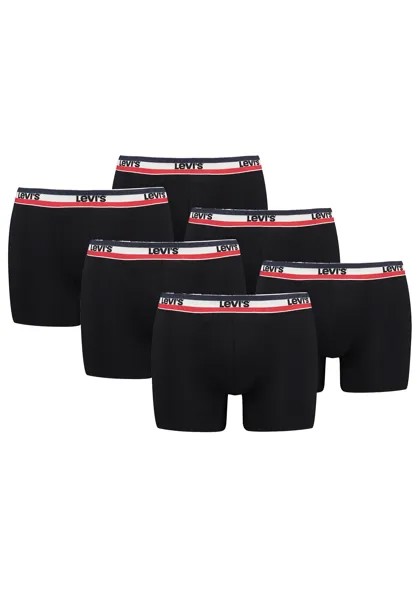 Боксеры Levi´s Boxershorts MEN SPRTSWR LOGO BOXER BRIEF ORGANIC CO 6 шт, черный