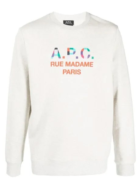 A.P.C. толстовка с логотипом, нейтральный цвет