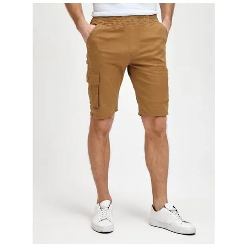 Мужские шорты с карманами без молнии, коричневый, 52-54 размер 2XL