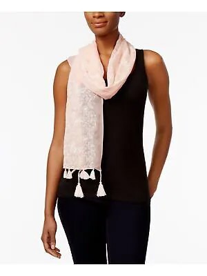 Женский розовый легкий шарф INC из полиэстера с кисточками и вышивкой бабочкой