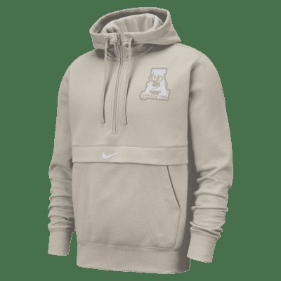 Худи Nike Alabama Club Fleece College 1/2-Zip Hoodie, цвет Cream II/White/Team Crimson/White