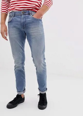 Выбеленные синие узкие джинсы Esprit-Синий
