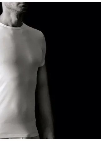 Cotonella Мужская футболка из хлопка с круглым вырезом, белый, 44